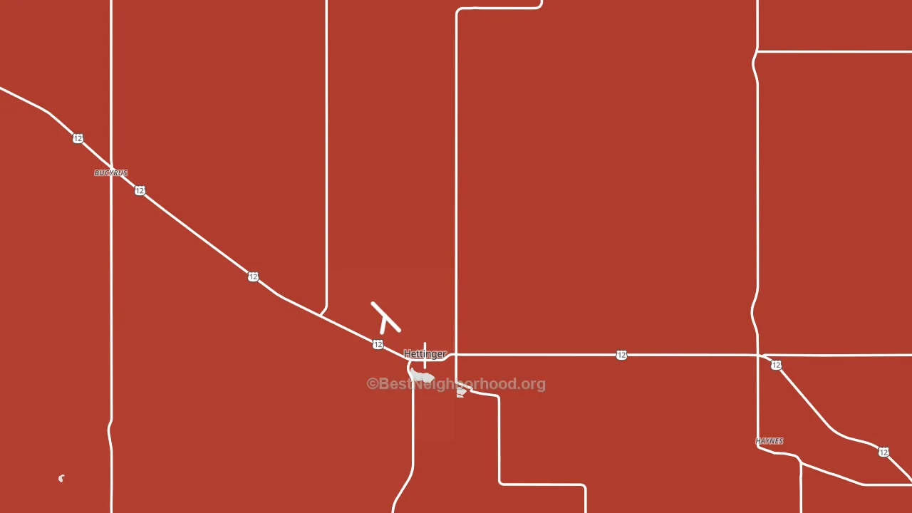 Adams County, ND block-group political-lean map