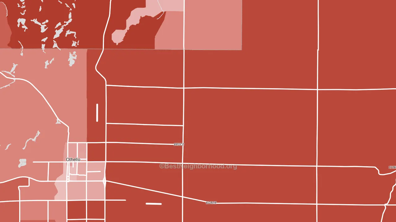 Adams County, WA block-group political-lean map