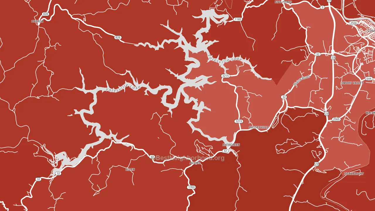 Adams, KY block-group political-lean map
