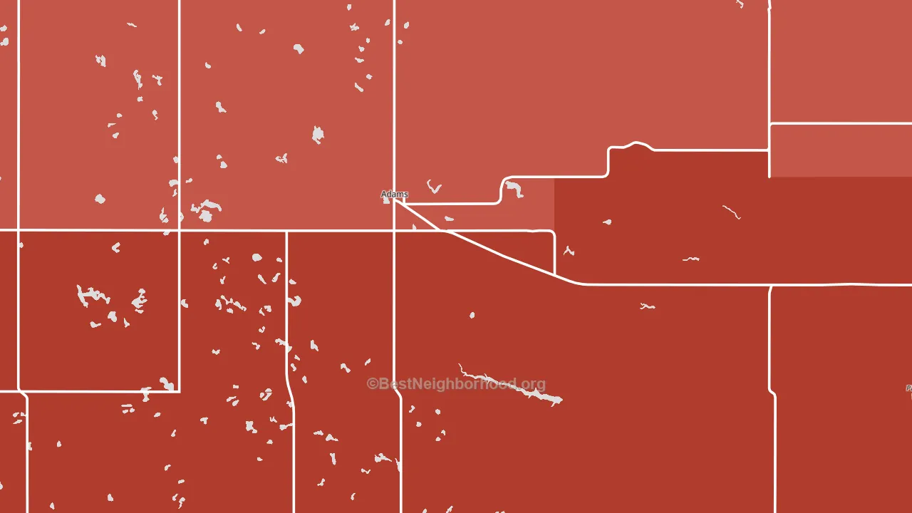 Adams, ND block-group political-lean map
