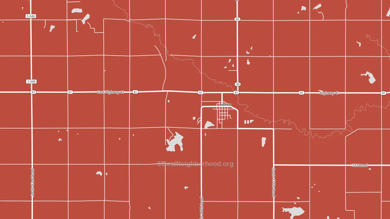 Adams, NE block-group political-lean map