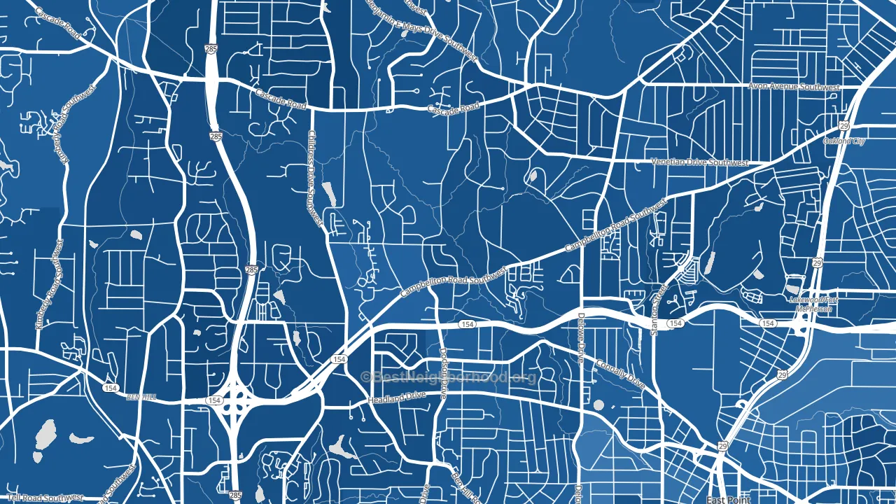 Adams Park, Atlanta, GA block-group political-lean map