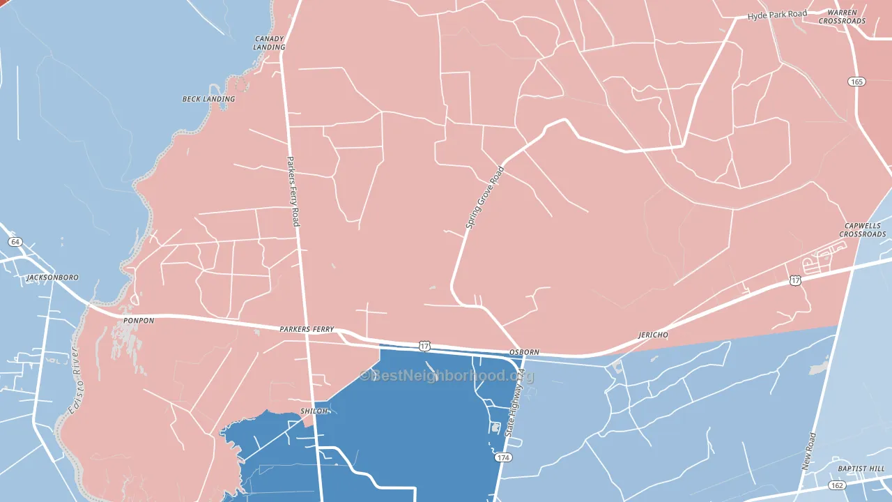 Adams Run, SC block-group political-lean map