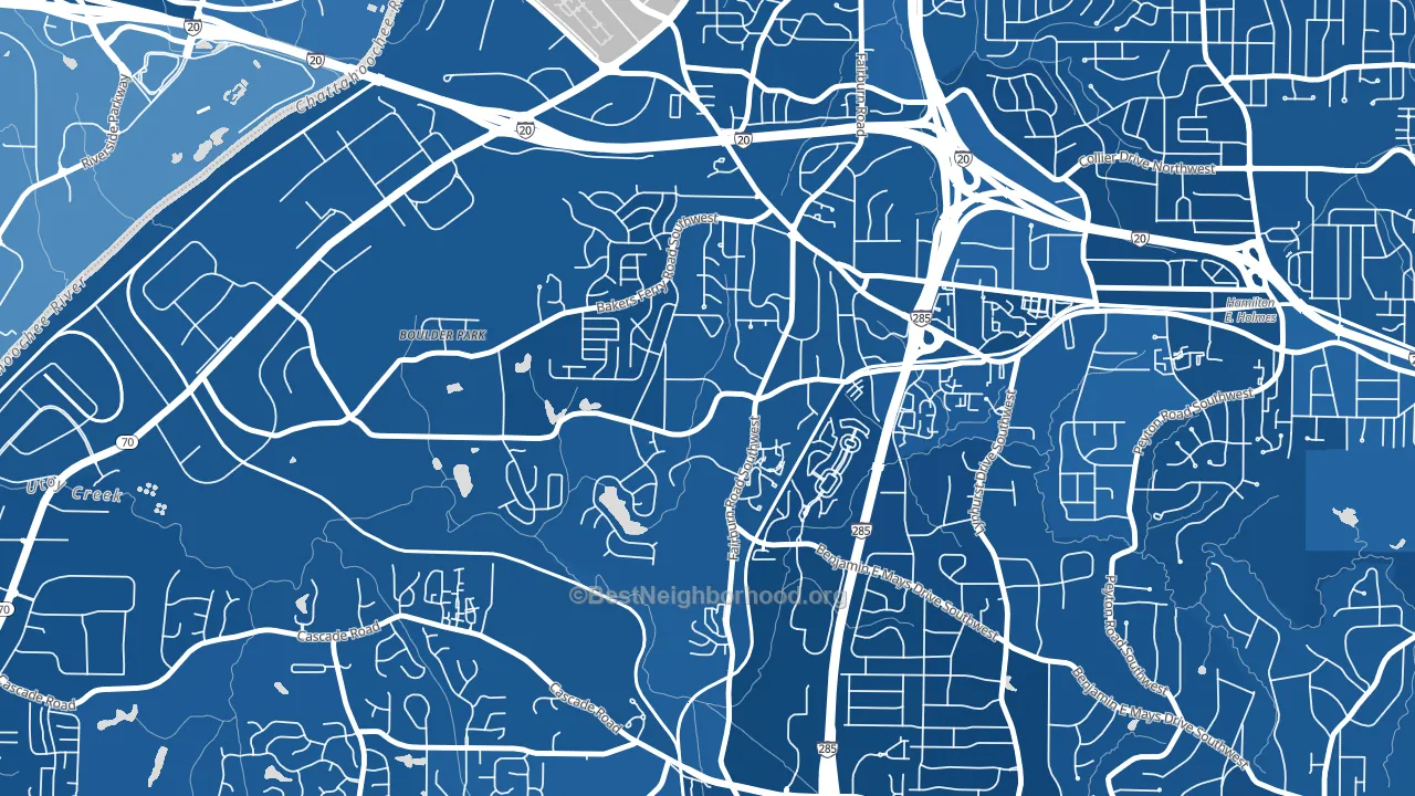 Adamsville, Atlanta, GA block-group political-lean map