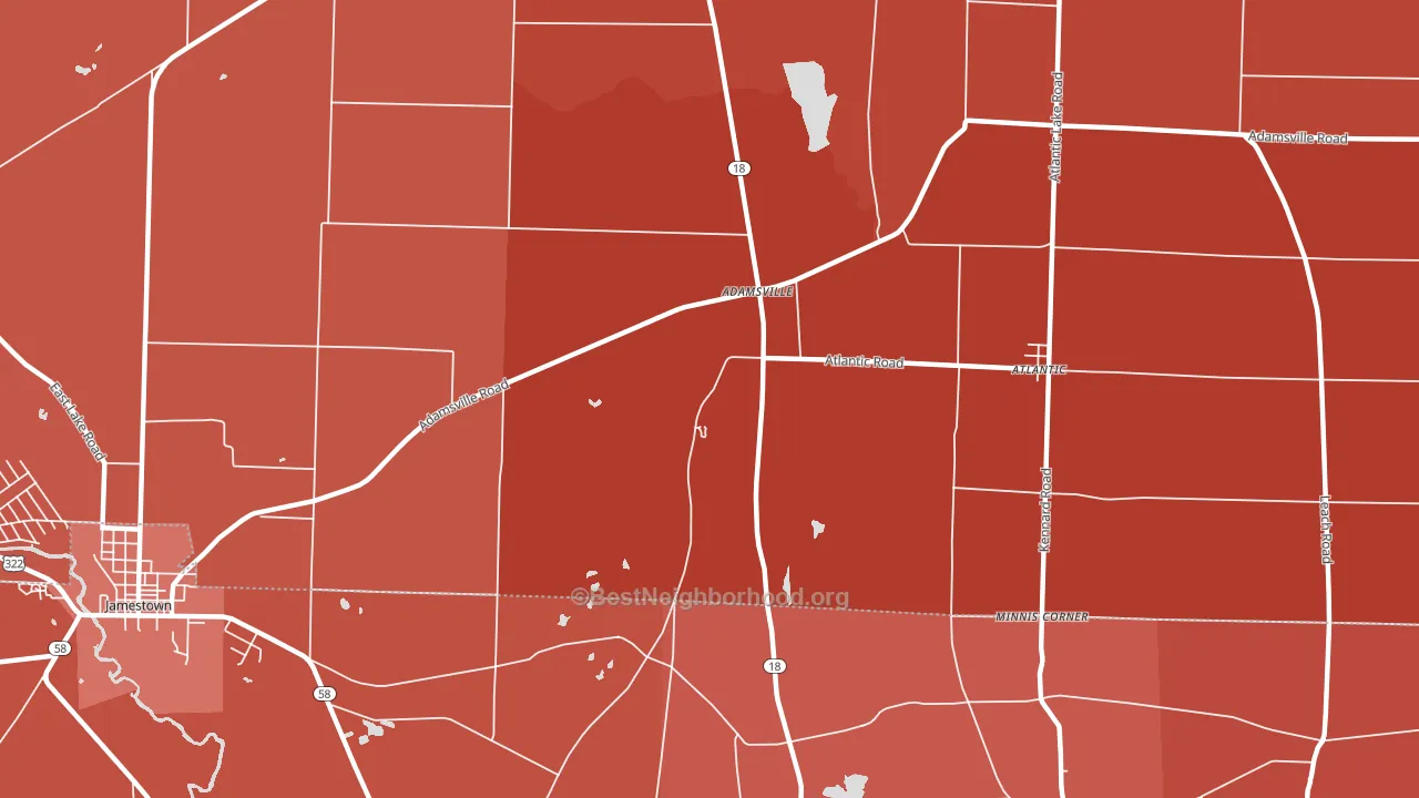 Adamsville, PA block-group political-lean map