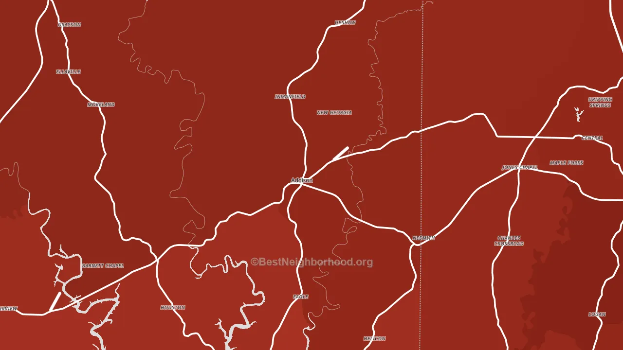 Addison, AL block-group political-lean map