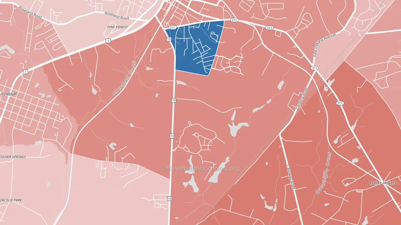 Addor, NC block-group political-lean map