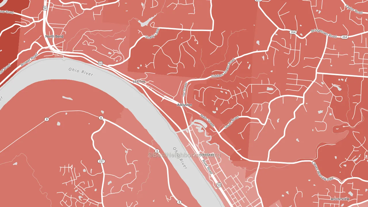 Addyston, OH block-group political-lean map