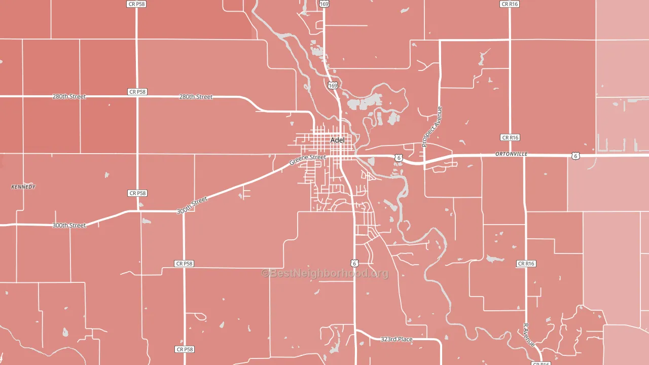 Adel, IA block-group political-lean map