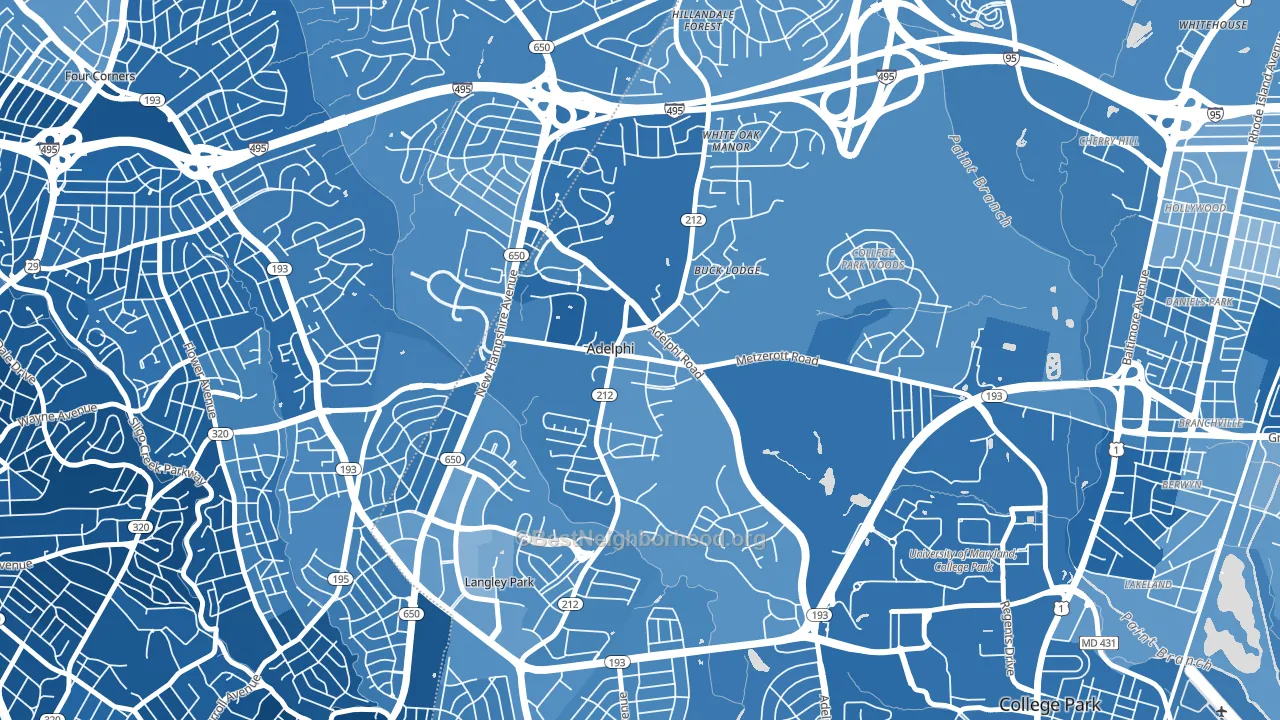 Adelphi, MD block-group political-lean map