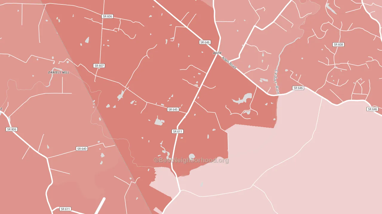 Aden, VA block-group political-lean map