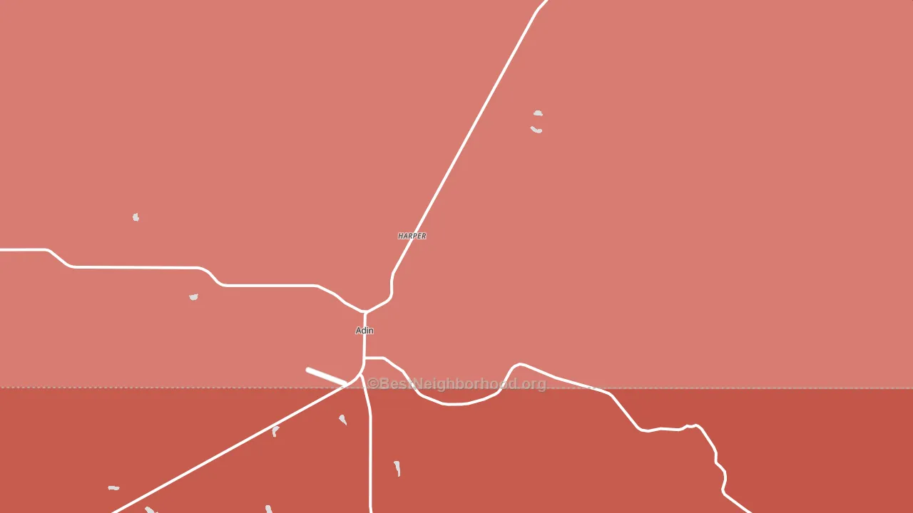 Adin, CA block-group political-lean map