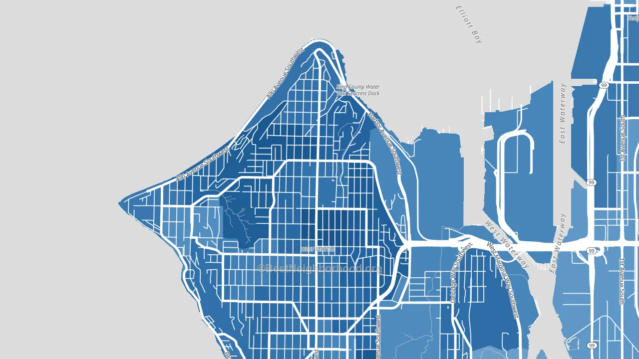 Admiral, Seattle, WA block-group political-lean map