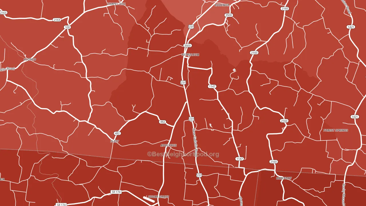 Adolphus, KY block-group political-lean map