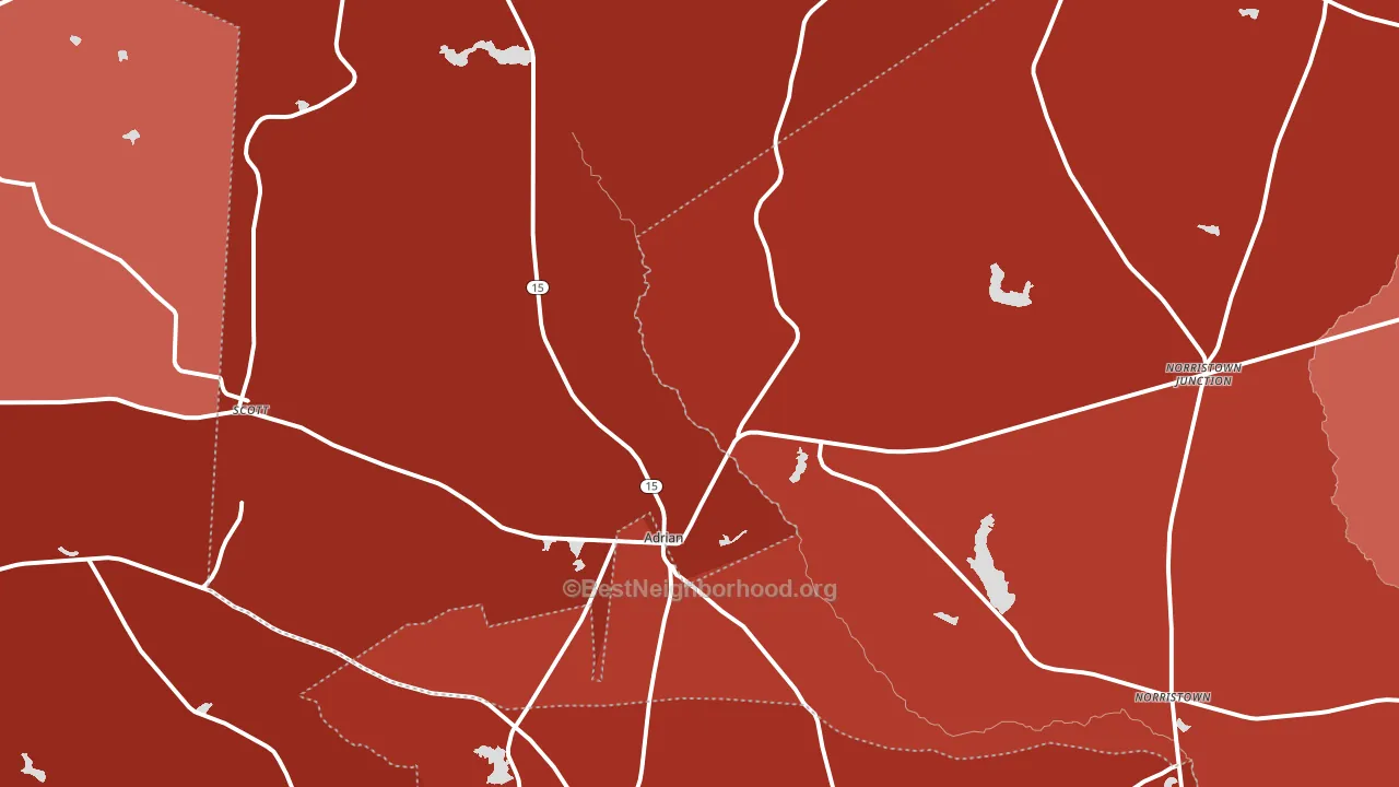 Adrian, GA block-group political-lean map