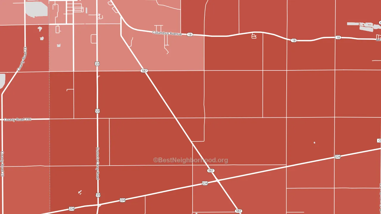 Adrian, OH block-group political-lean map