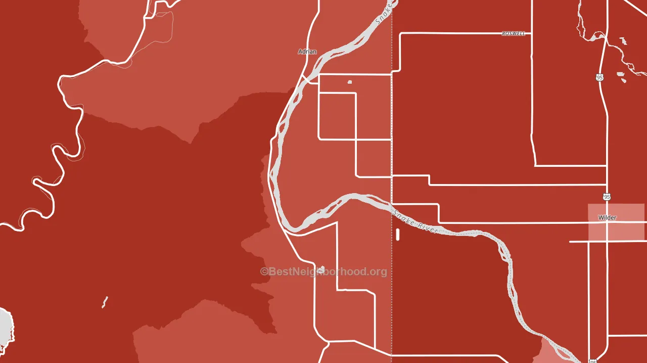 Adrian, OR block-group political-lean map