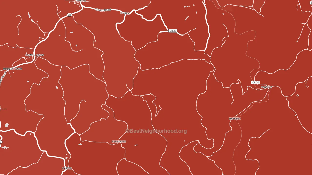 Adrian, WV block-group political-lean map