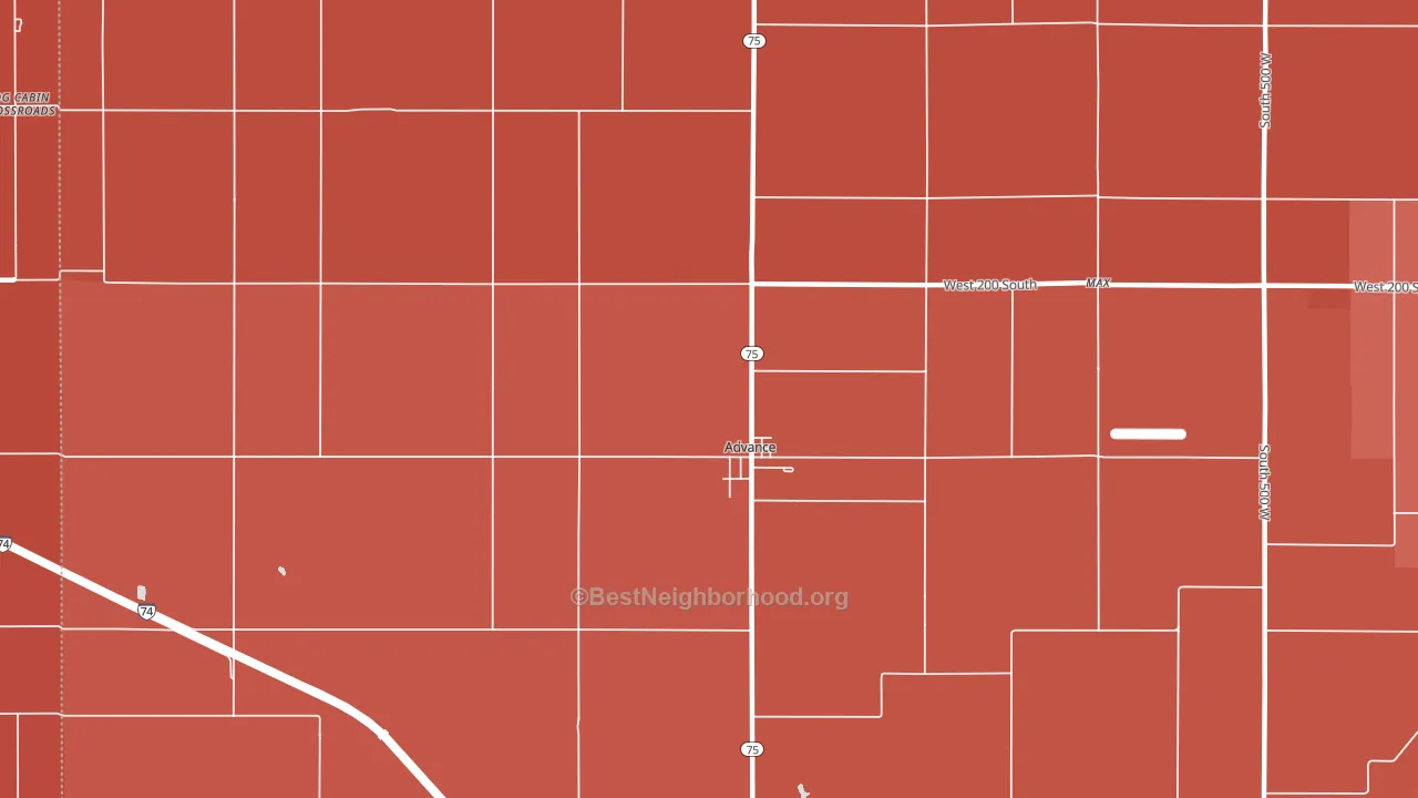 Advance, IN block-group political-lean map