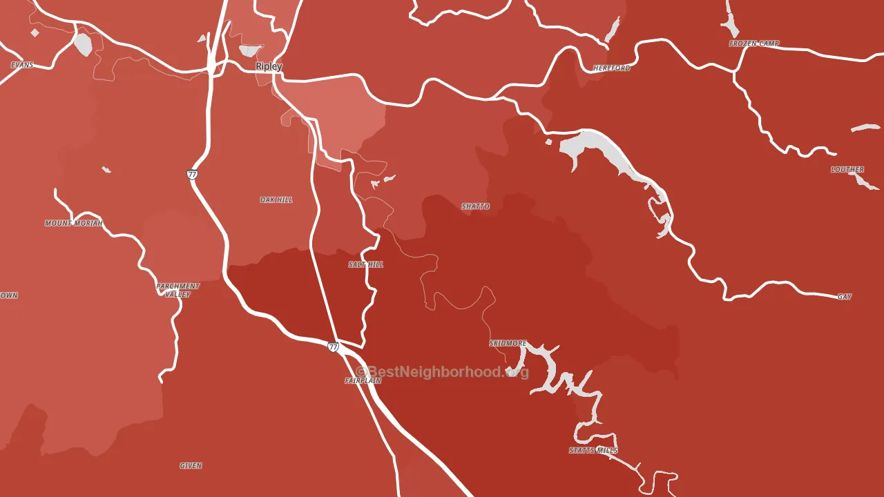 Advent, WV block-group political-lean map