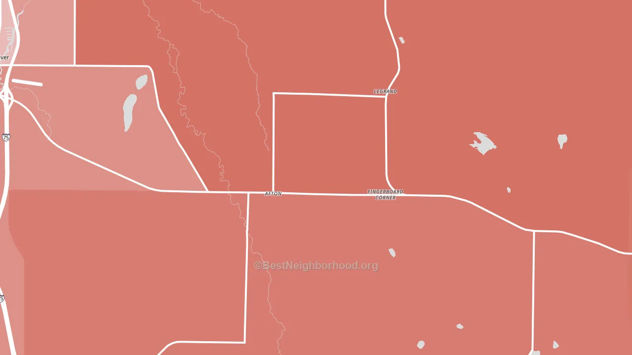 Afton, MI block-group political-lean map