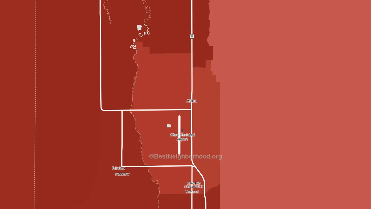 Afton, WY block-group political-lean map