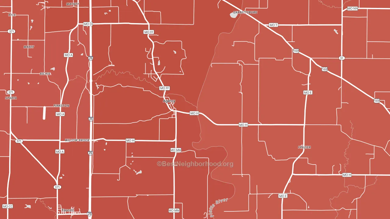 Agency, MO block-group political-lean map