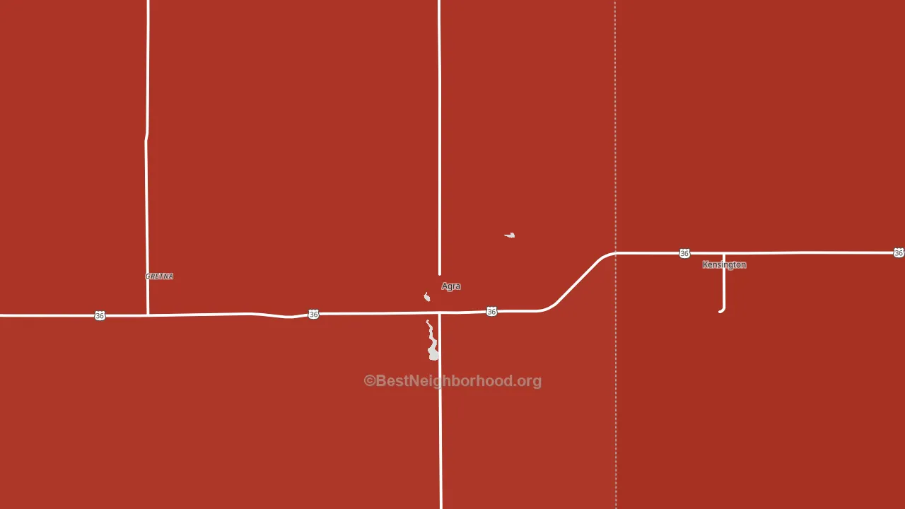 Agra, KS block-group political-lean map