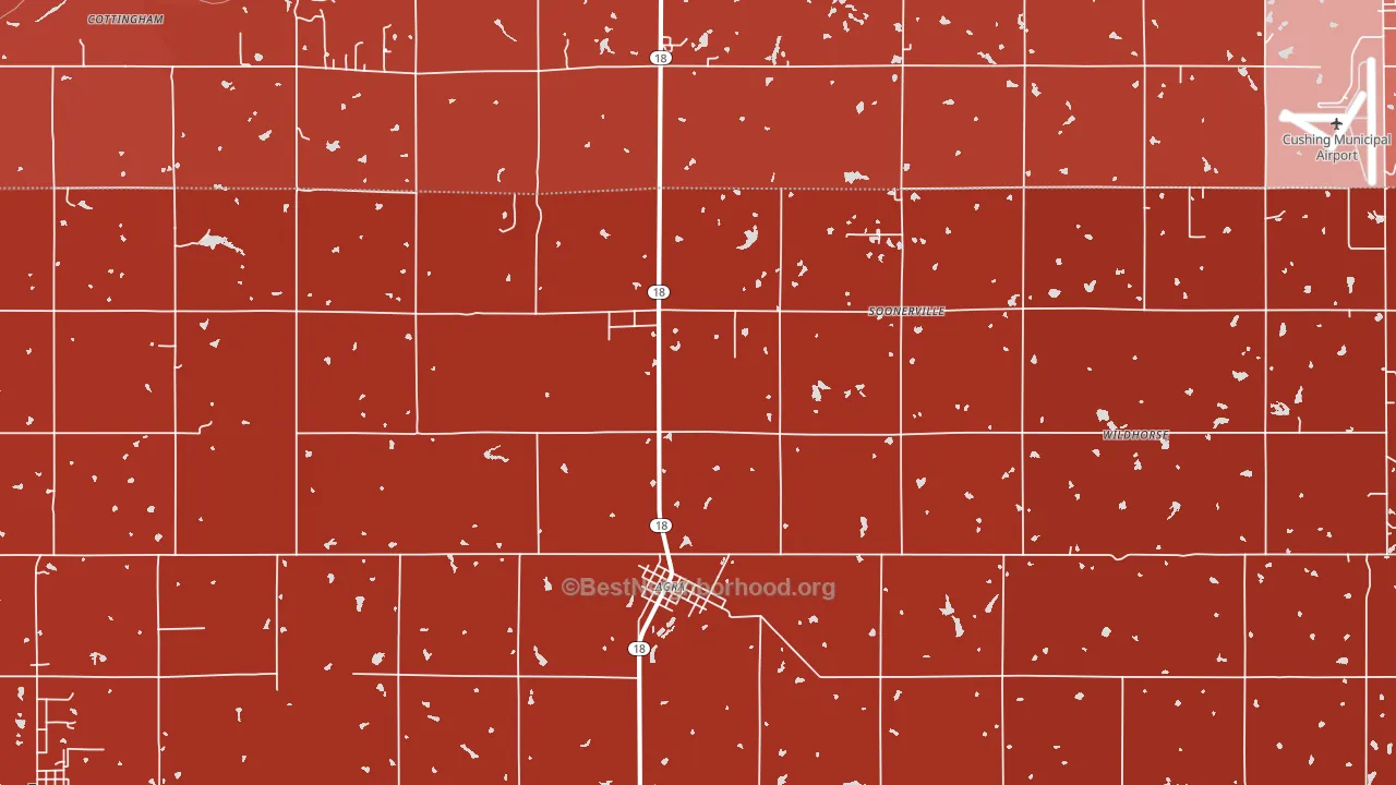 Agra, OK block-group political-lean map