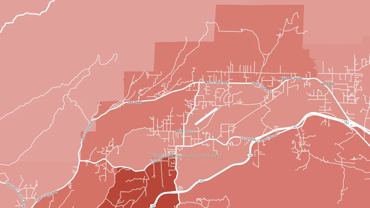 Agua Dulce, CA block-group political-lean map