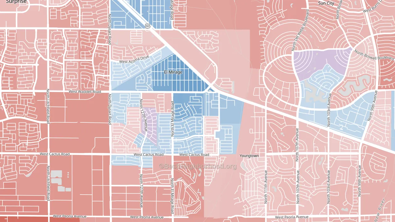 Agua Fria, El Mirage, AZ block-group political-lean map