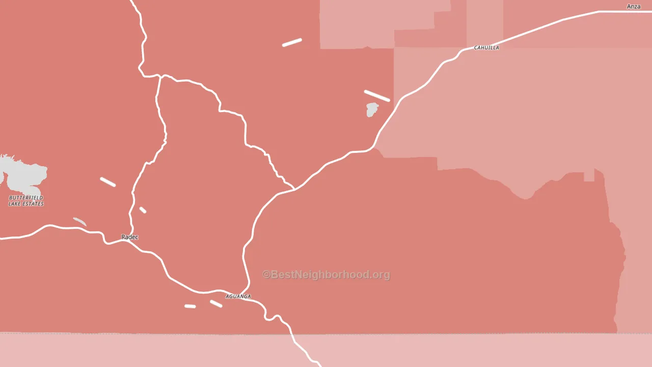 Aguanga, CA block-group political-lean map