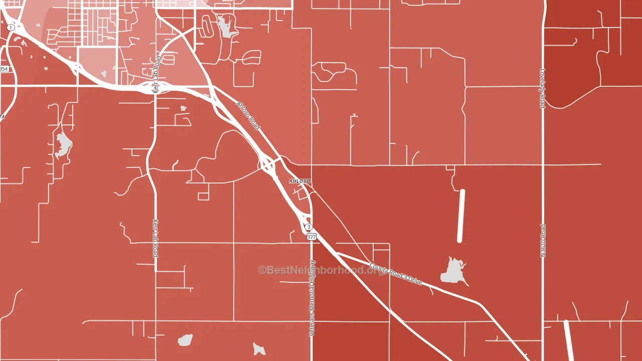 Ahloso, OK block-group political-lean map