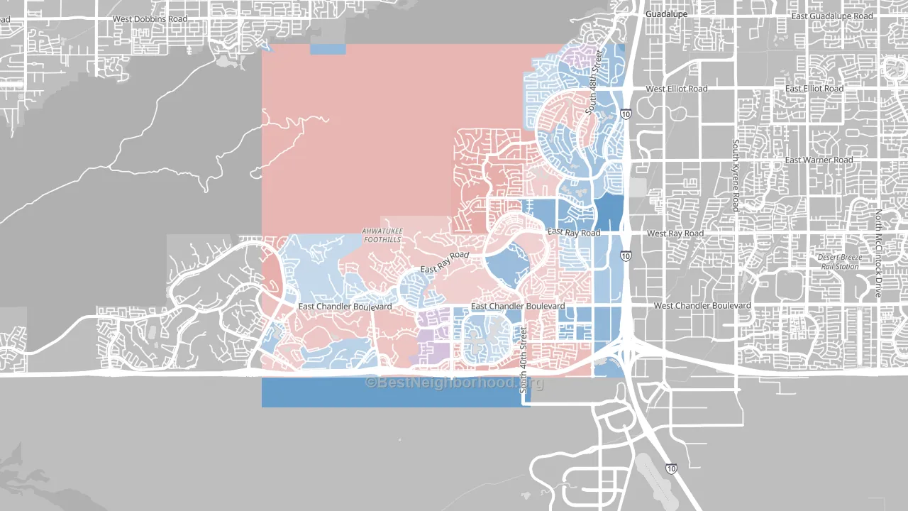 Ahwatukee, Phoenix, AZ block-group political-lean map