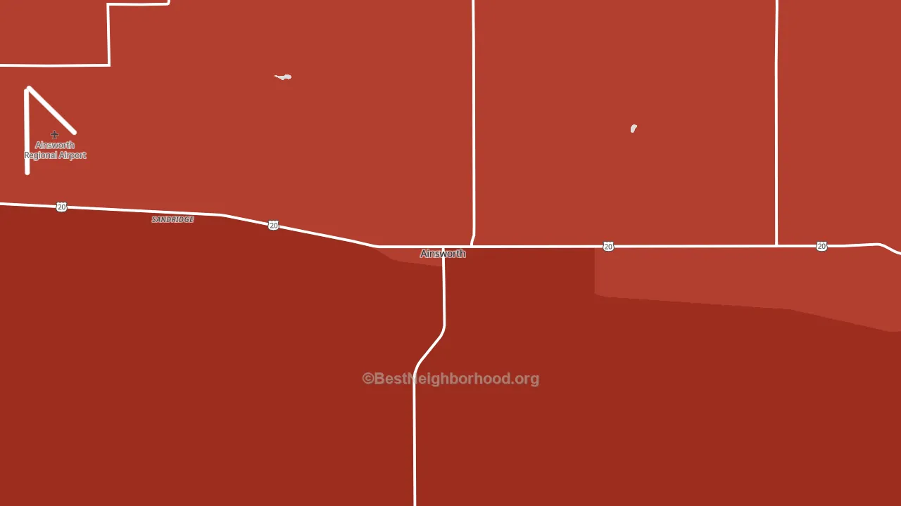 Ainsworth, NE block-group political-lean map
