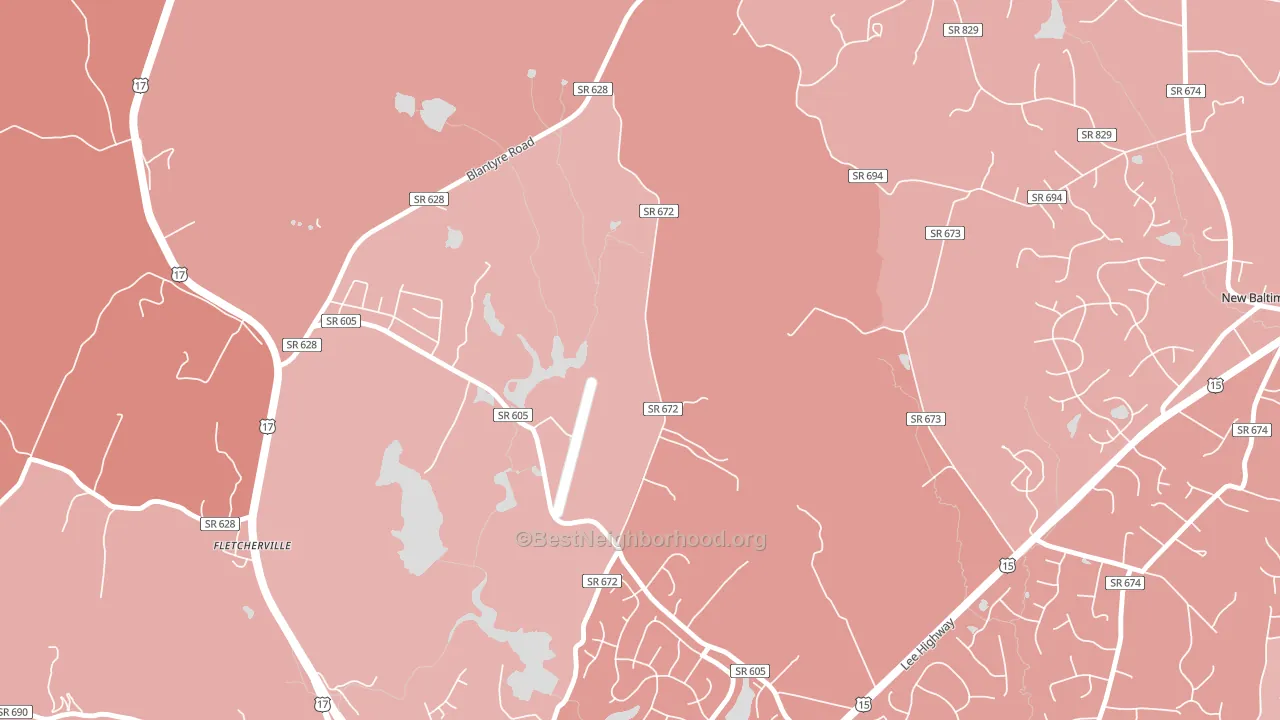 Airlie, VA block-group political-lean map