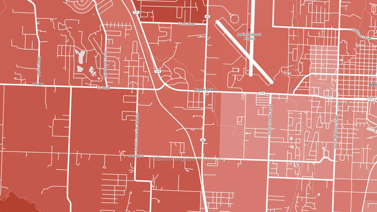 Airport Drive, MO block-group political-lean map