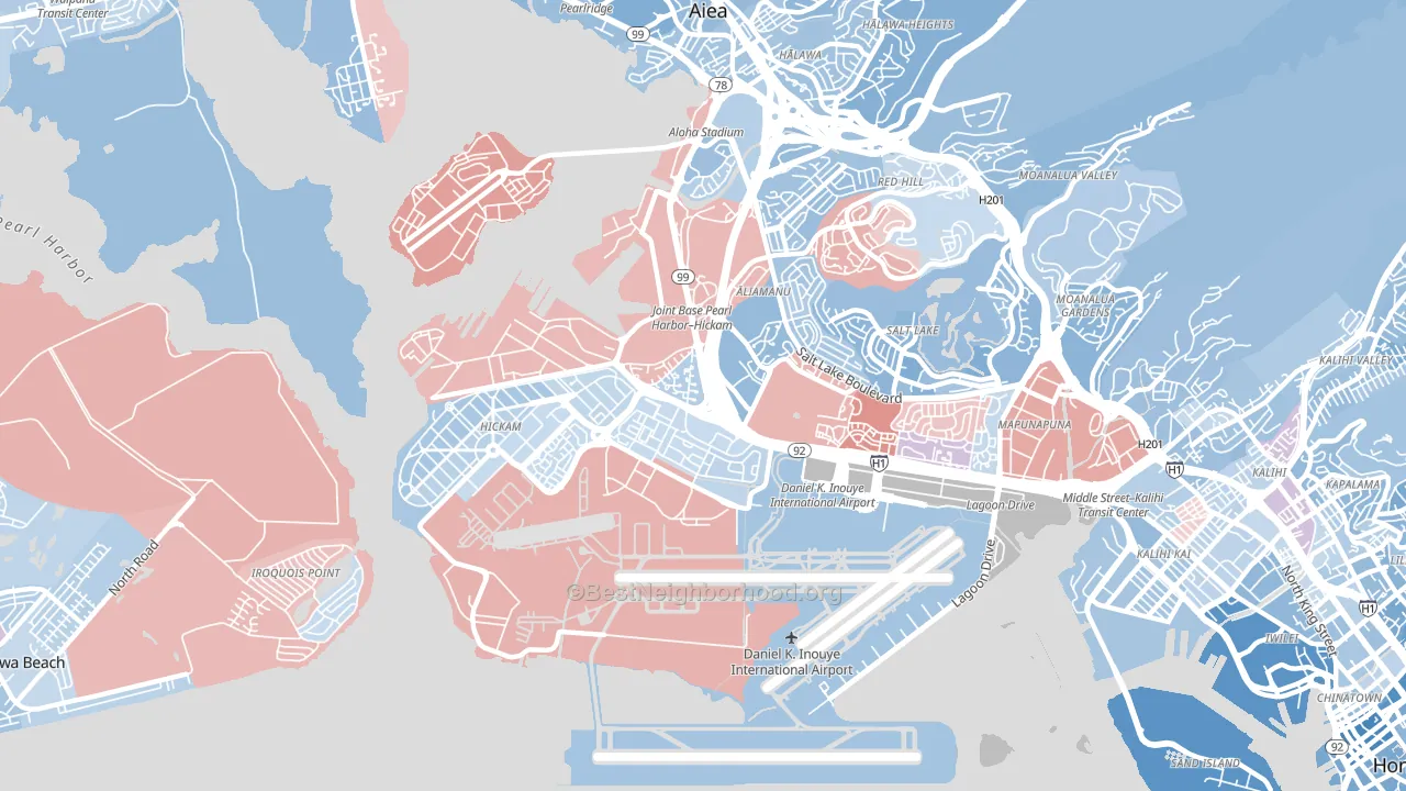 Airport, Honolulu, HI block-group political-lean map