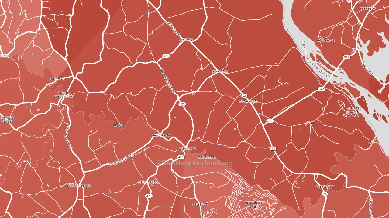 Airville, PA block-group political-lean map