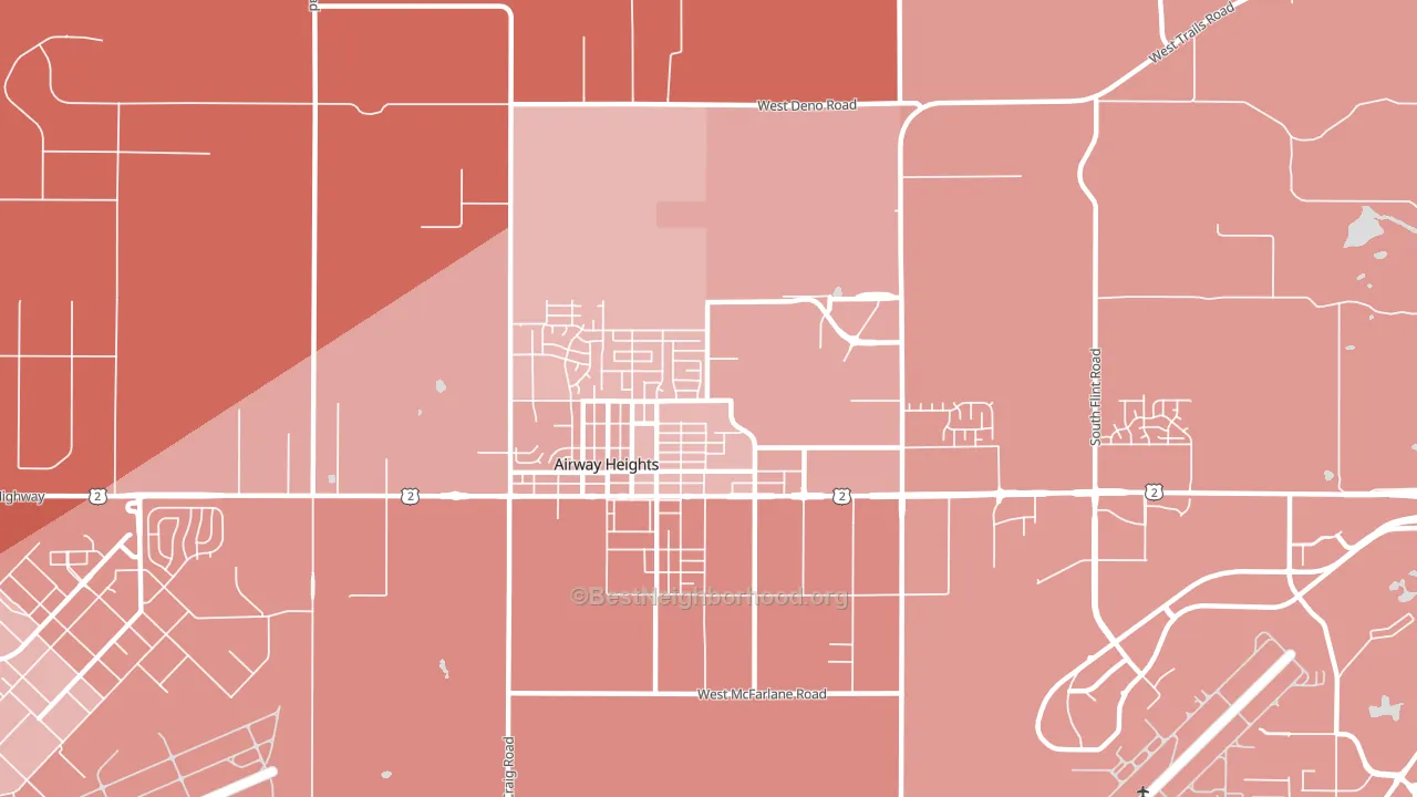 Airway Heights, WA block-group political-lean map