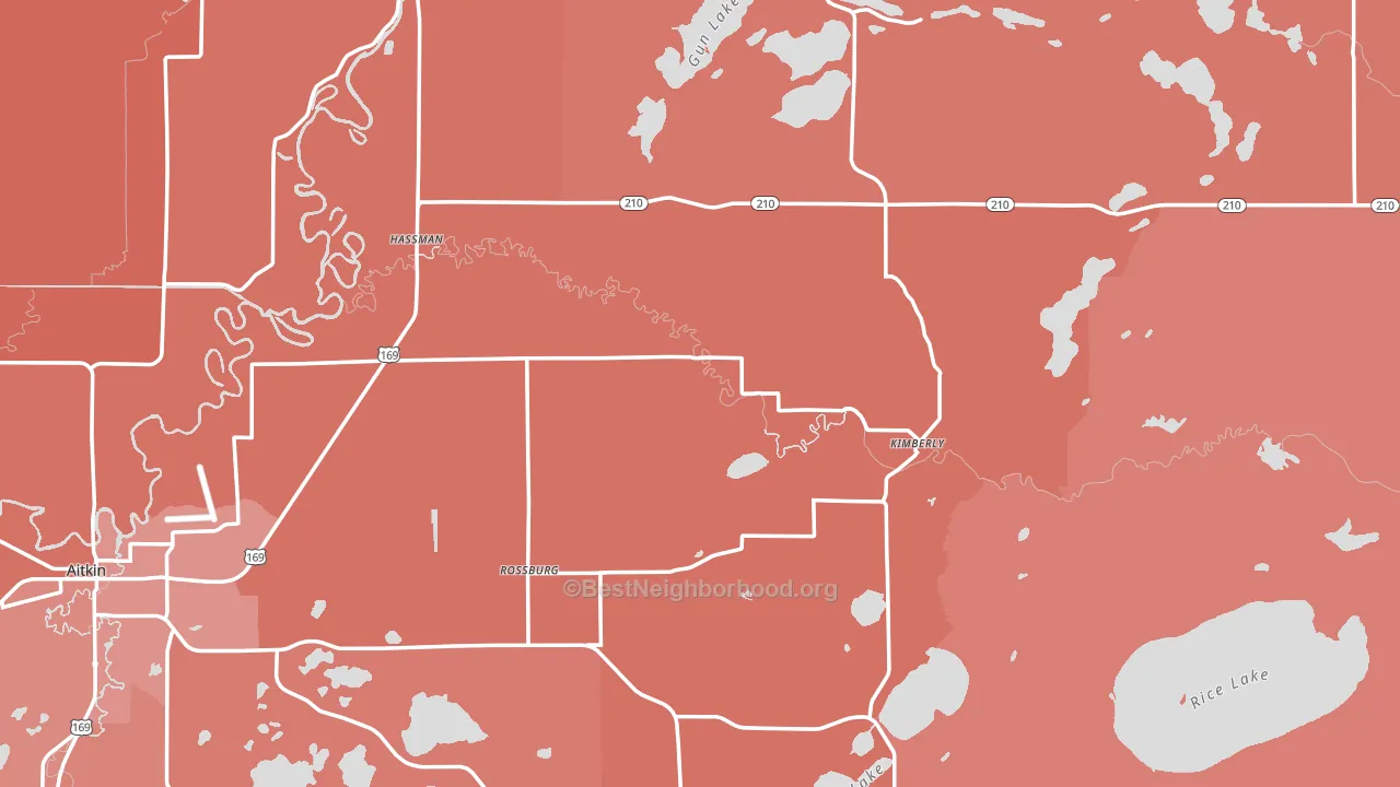 Aitkin County, MN block-group political-lean map
