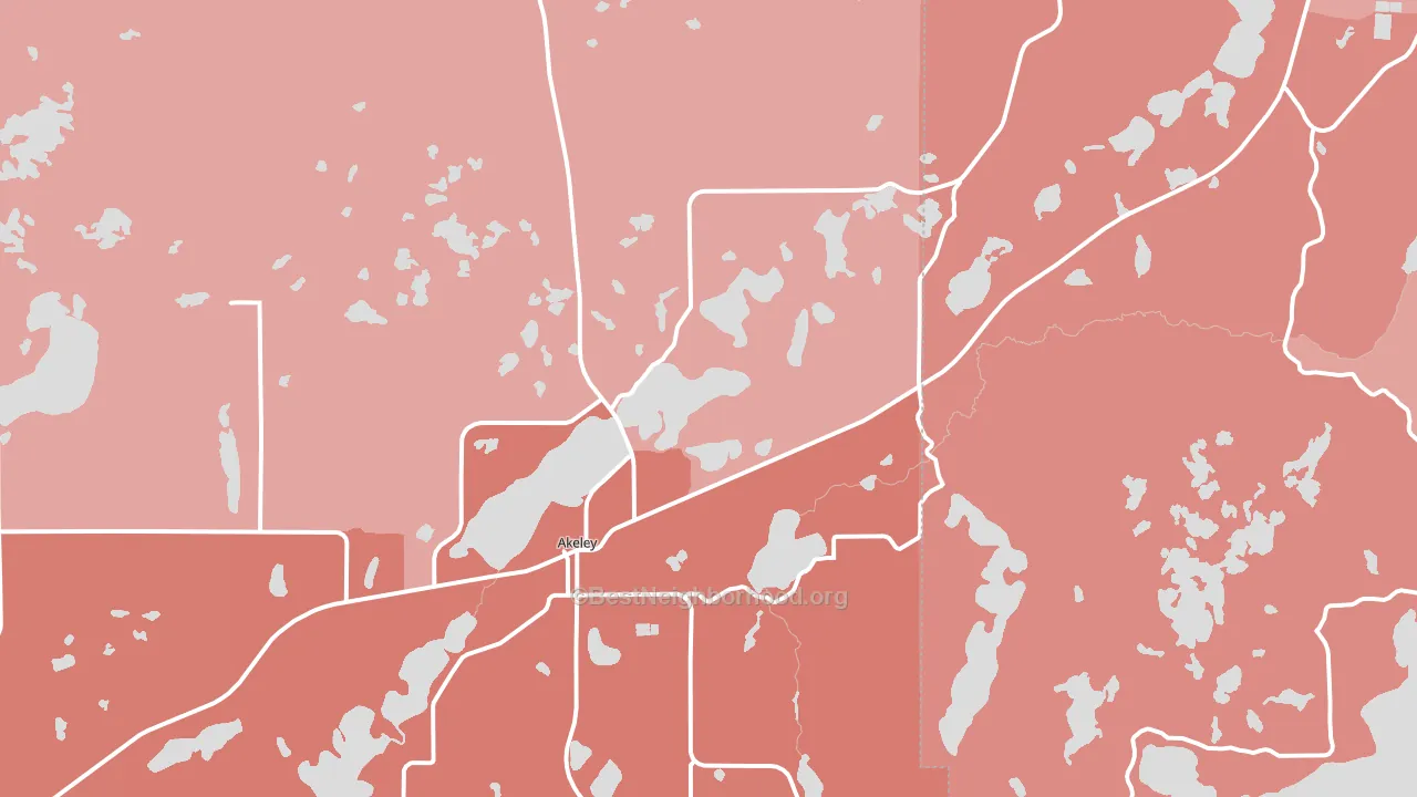 Akeley, MN block-group political-lean map