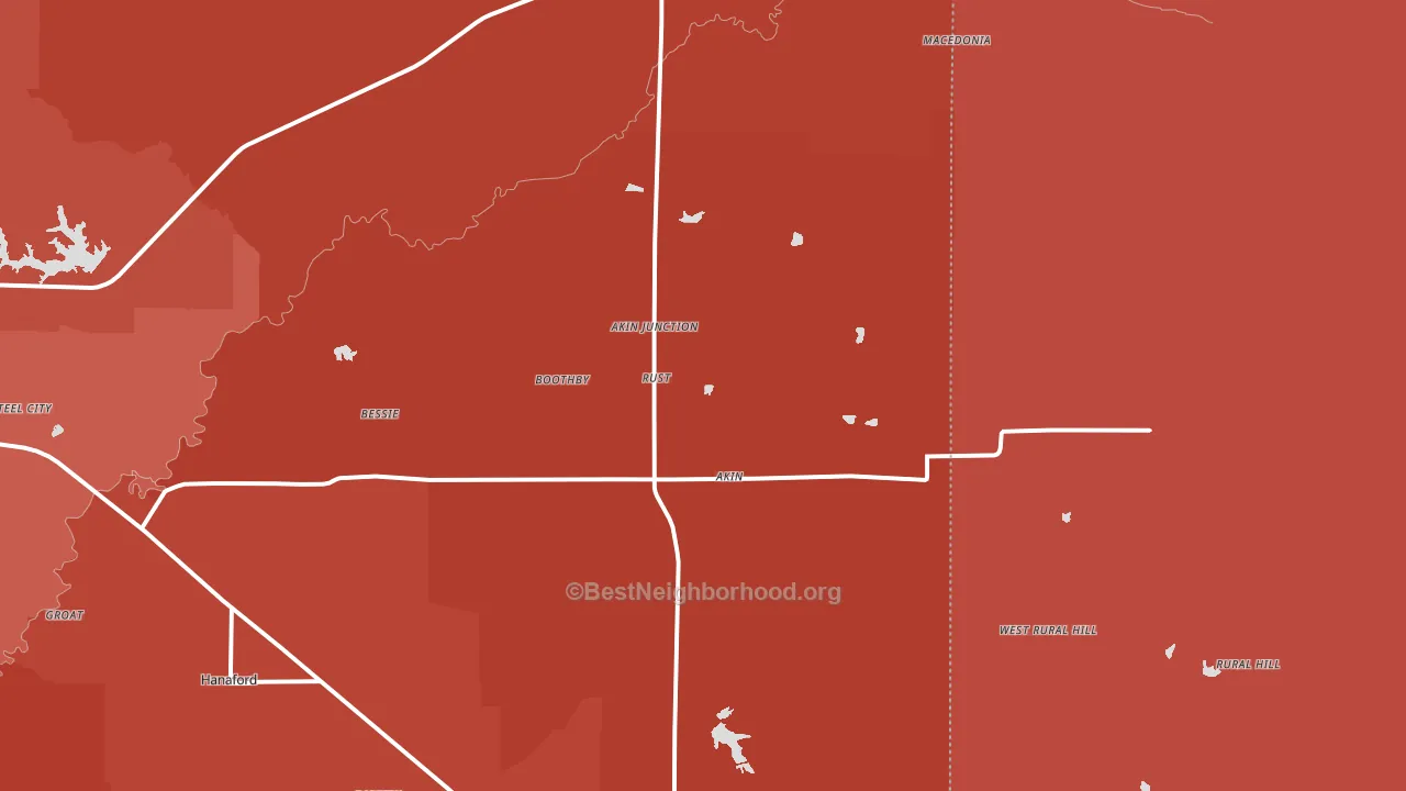 Akin, IL block-group political-lean map