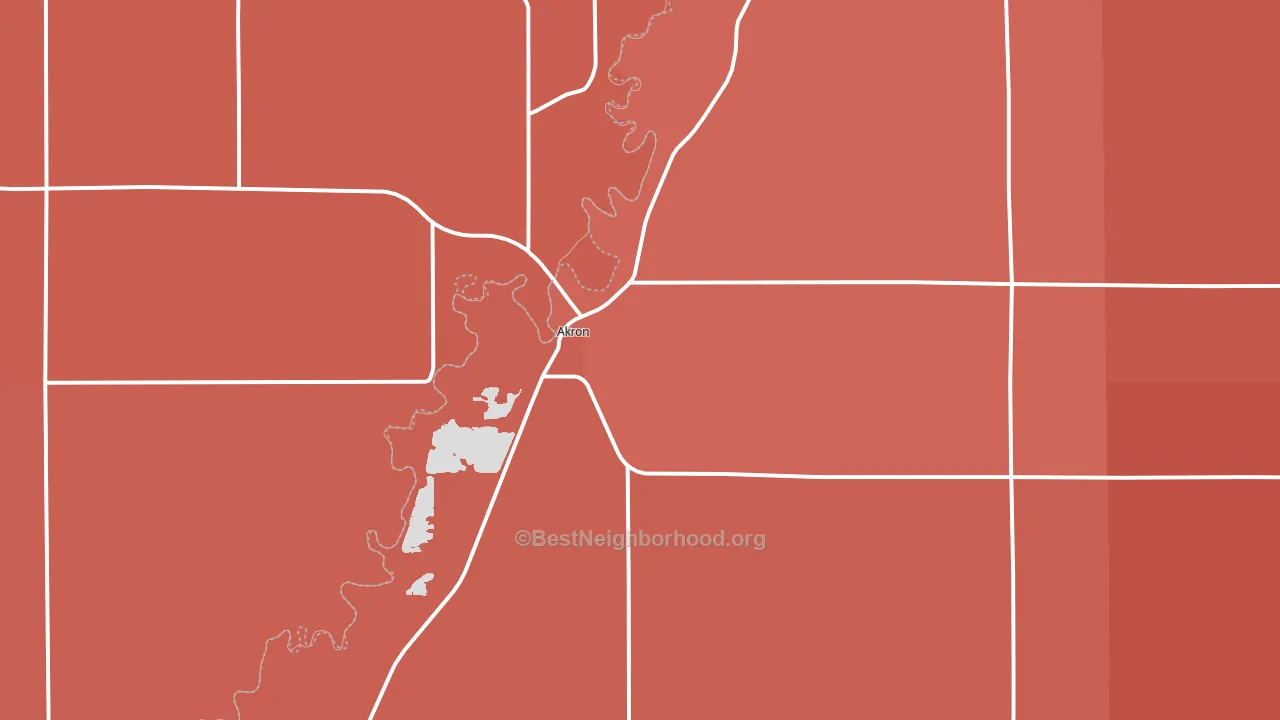 Akron, IA block-group political-lean map