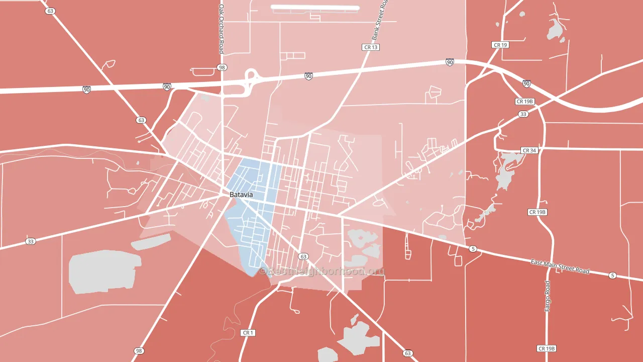 Alabama, NY block-group political-lean map