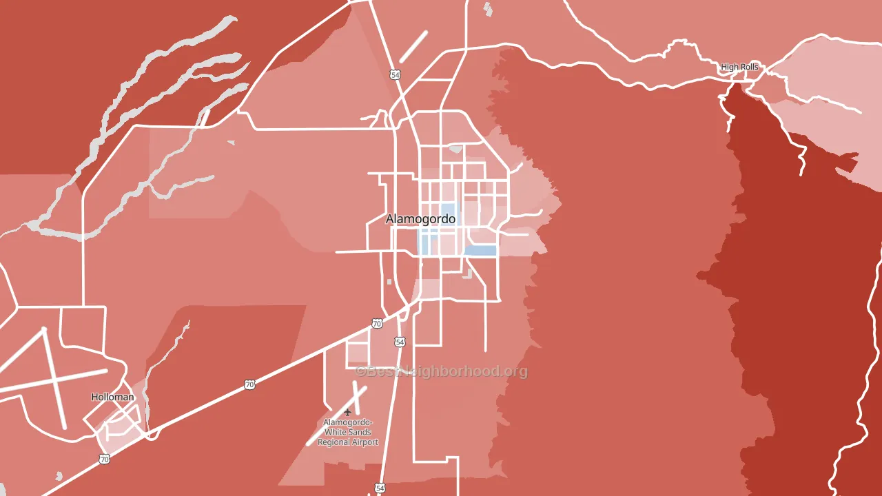 Alamogordo, NM block-group political-lean map