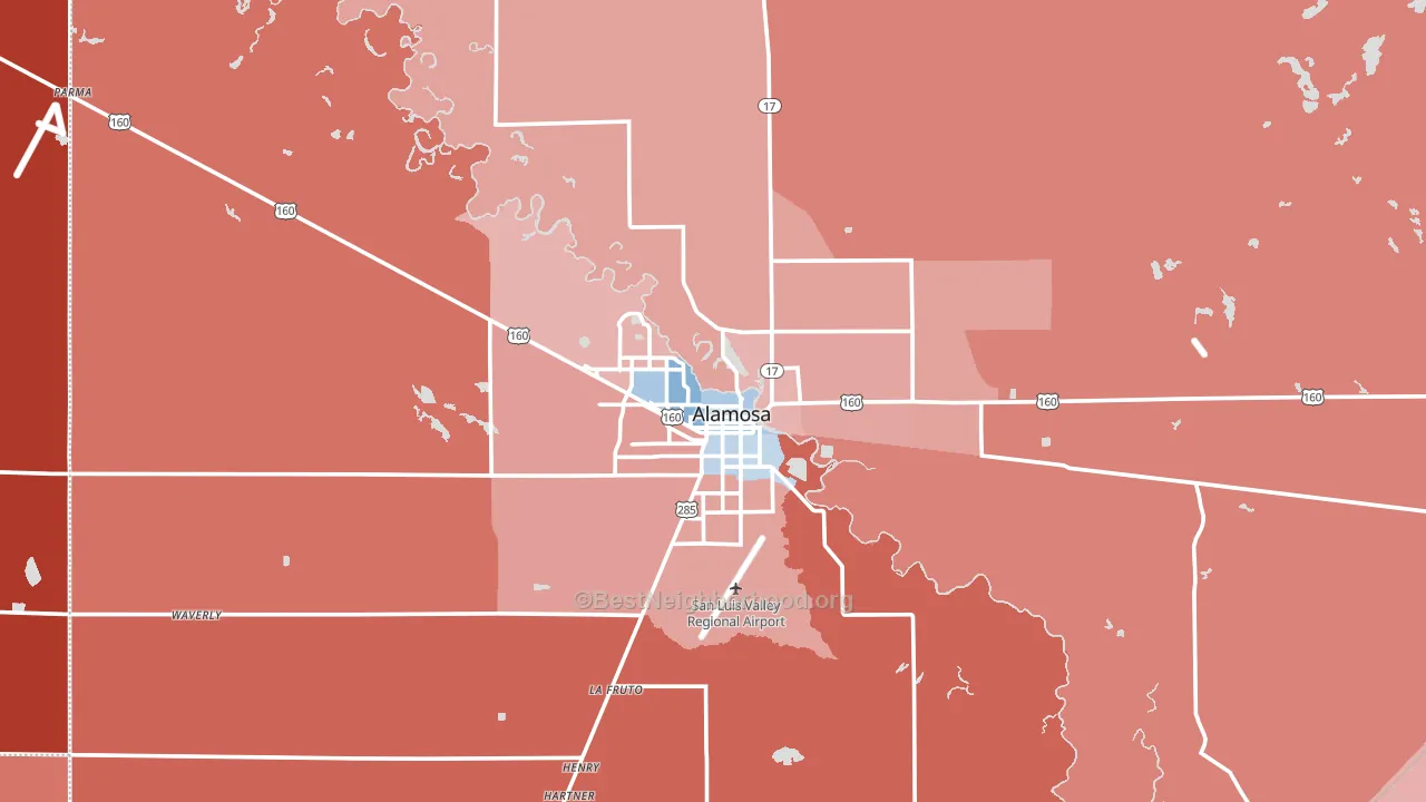 Alamosa, CO block-group political-lean map