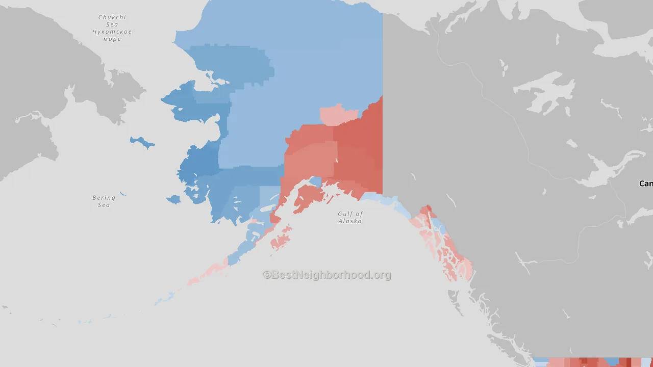 Alaska block-group political-lean map