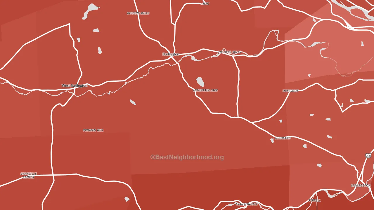 Alba, PA block-group political-lean map