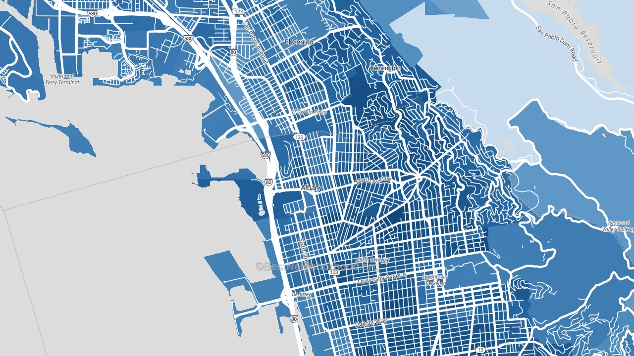 Albany, CA block-group political-lean map